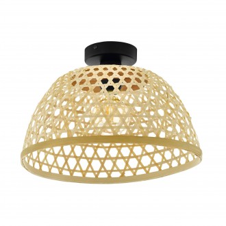 EGLO 43251 | Claverdon Eglo stropne svjetiljke svjetiljka 1x E27 crno, drvo, bezbojno