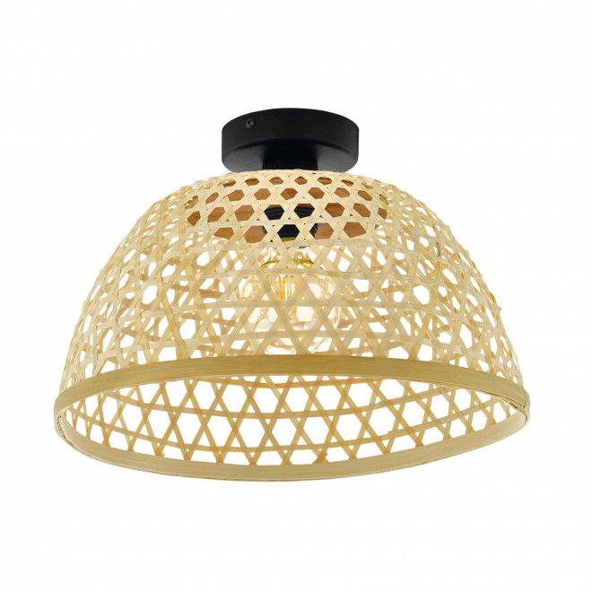 EGLO 43251 | Claverdon Eglo stropne svjetiljke svjetiljka 1x E27 crno, drvo, bezbojno