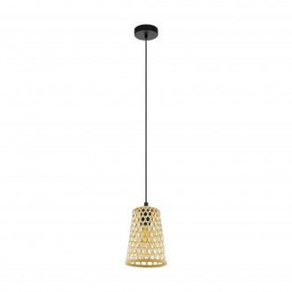 EGLO 43252 | Claverdon Eglo visilice svjetiljka 1x E27 crno, drvo, bezbojno