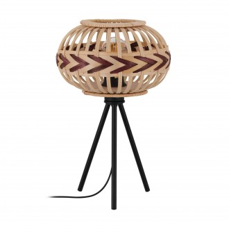 EGLO 43274 | Dondarrion Eglo stolna svjetiljka 41,5cm sa prekidačem na kablu 1x E27 crno, bezbojno, burgundac