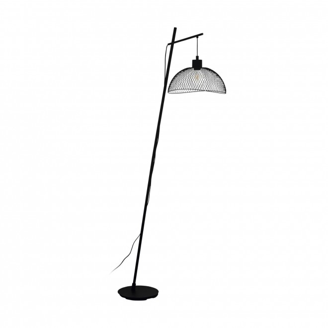 EGLO 43307 | Pompeya Eglo podna svjetiljka 191cm sa nožnim prekidačem 1x E27 crno