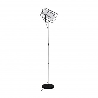 EGLO 43356 | Bittams Eglo podna svjetiljka 148,5cm sa prekidačem na kablu 1x E27 crno, bijelo