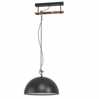 EGLO 43396 | Hodsoll Eglo visilice svjetiljka 1x E27 crno, braon antik, krem