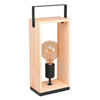 EGLO 43415 | Famborough Eglo stolna svjetiljka 40cm sa prekidačem na kablu 1x E27 crno, bezbojno