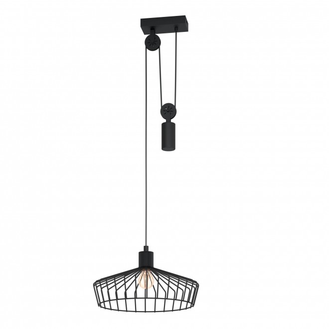 EGLO 43437 | Winkworth Eglo visilice svjetiljka balansna - ravnotežna, sa visinskim podešavanjem 1x E27 crno