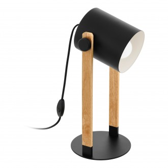 EGLO 43519 | Hornwood Eglo stolna svjetiljka EGLO 43047 42cm sa prekidačem na kablu elementi koji se mogu okretati, FSC 1x E27 crno, bezbojno, krem