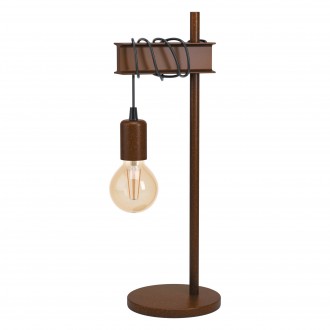EGLO 43525 | Townshend-4 Eglo stolna svjetiljka 50cm sa prekidačem na kablu 1x E27 braon antik, crno