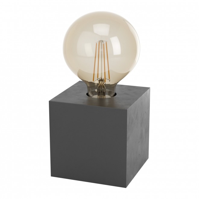 EGLO 43734 | Prestwick Eglo stolna svjetiljka kocka 9,5cm sa prekidačem na kablu 1x E27 crno