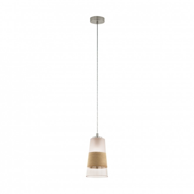 EGLO 49151 | Burnham Eglo visilice svjetiljka 1x E27 poniklano mat, bezbojno, bijelo