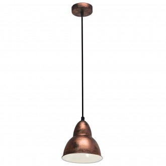 EGLO 49235 | Truro Eglo visilice svjetiljka 1x E27 antik crveni bakar, bijelo