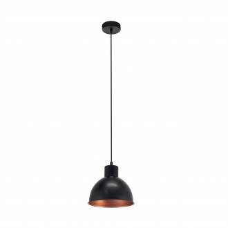 EGLO 49238 | Truro-1 Eglo visilice svjetiljka 1x E27 crno, crveni bakar