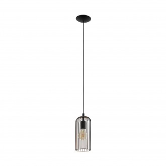 EGLO 49644 | Roccamena Eglo visilice svjetiljka 1x E27 crno, crveni bakar