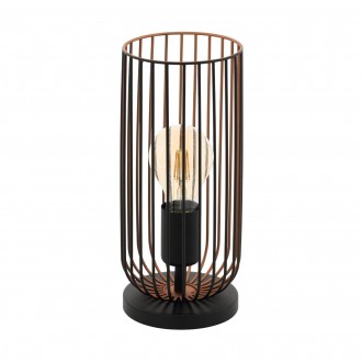EGLO 49646 | Roccamena Eglo stolna svjetiljka 31cm sa prekidačem na kablu 1x E27 crno, crveni bakar
