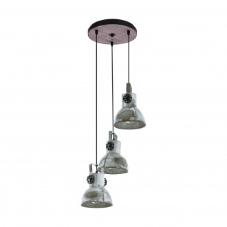 EGLO 49647 | Barnstaple Eglo visilice svjetiljka 3x E27 braon antik, crno, antički cink
