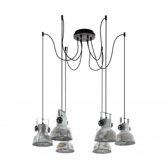 EGLO 49732 | Barnstaple Eglo visilice svjetiljka 6x E27 braon antik, crno, antički cink