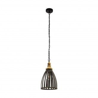 EGLO 49786 | Oldcastle Eglo visilice svjetiljka 1x E27 crno, smeđe, zlatno