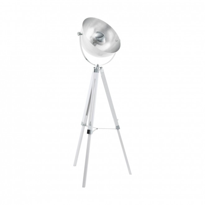 EGLO 49877 | Covaleda Eglo podna svjetiljka 164cm sa prekidačem na kablu elementi koji se mogu okretati 1x E27 bijelo, krom, srebrno