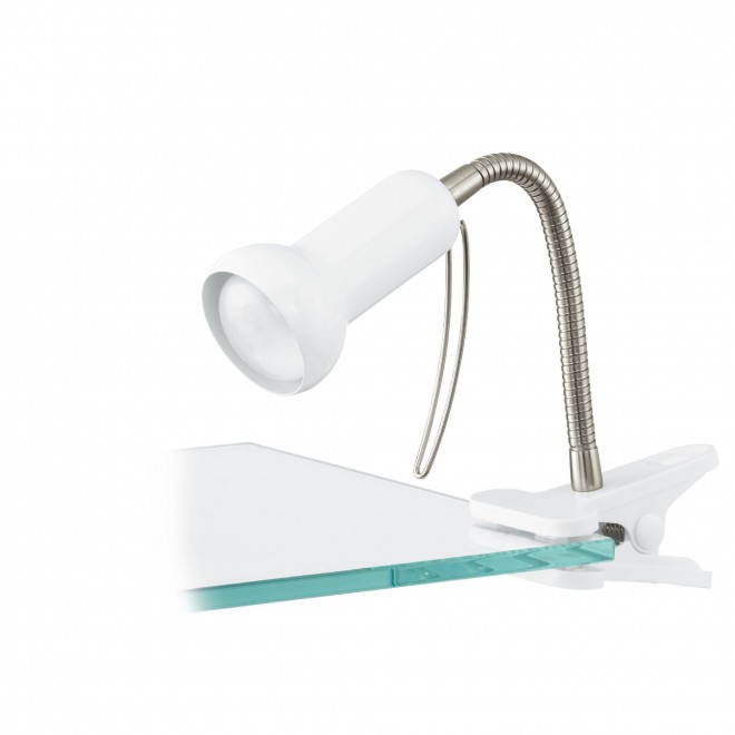 EGLO 81262 | Fabio Eglo svjetiljke sa štipaljkama svjetiljka sa prekidačem na kablu fleksibilna 1x E14 bijelo, srebrno