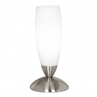 EGLO 82305 | Slim Eglo stolna svjetiljka 22cm sa prekidačem na kablu 1x E14 poniklano mat, bijelo