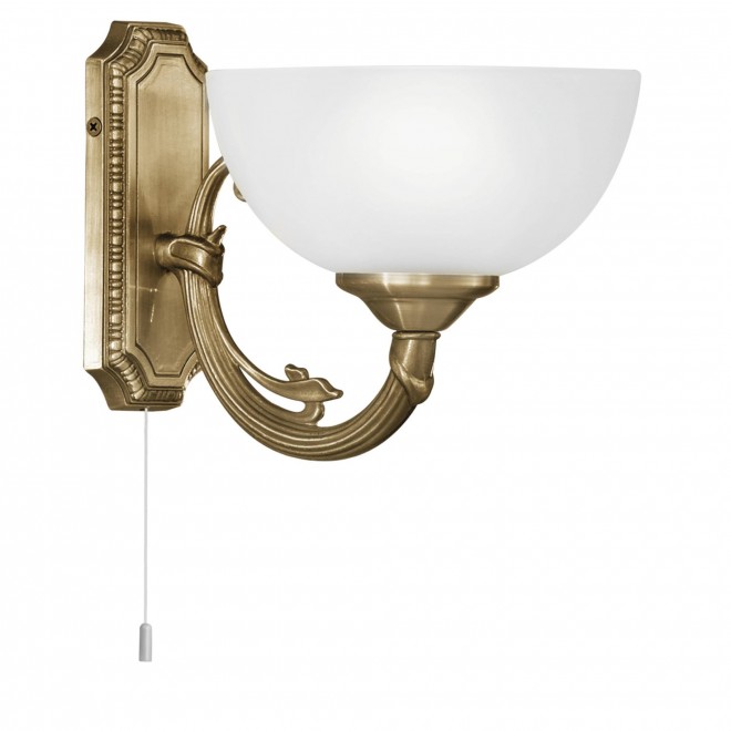 EGLO 82751 | Savoy Eglo zidna svjetiljka s poteznim prekidačem 1x E14 bronca, bijelo