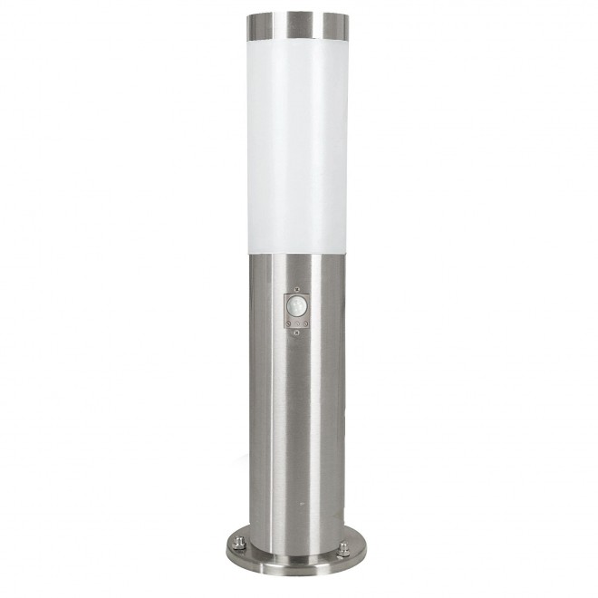 EGLO 83279 | Helsinki Eglo podna svjetiljka 45cm sa senzorom 1x E27 IP44 plemeniti čelik, čelik sivo, bijelo