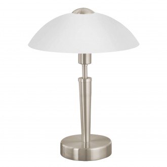 EGLO 85104 | Solo1 Eglo stolna svjetiljka 35cm sa tiristorski dodirnim prekidačem jačina svjetlosti se može podešavati 1x E14 poniklano mat, bijelo