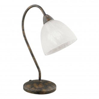 EGLO 89899 | Dionis Eglo stolna svjetiljka 34cm sa prekidačem na kablu 1x E14 rdža smeđe, alabaster