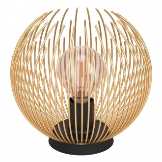 EGLO 900168 | Venezuela Eglo stolna svjetiljka kuglasta 22,5cm sa prekidačem na kablu 1x E27 crno, zlatno