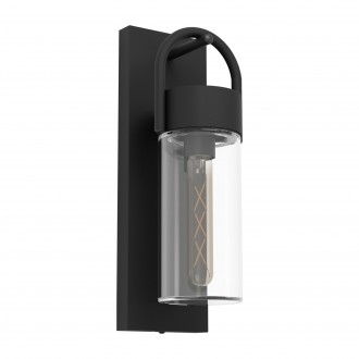 EGLO 900285 | Carraro Eglo zidna svjetiljka 1x E27 IP44 crno, prozirno