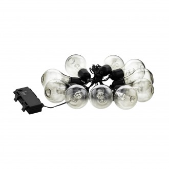 EGLO 900299 | Libisa Eglo dekoracija svjetiljka s prekidačem baterijska/akumulatorska, timer 10x LED 3000K IP44 crno, dim