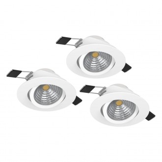 EGLO 900745 | Saliceto Eglo ugradbena svjetiljka okrugli jačina svjetlosti se može podešavati, trodijelni set, pomjerljivo Ø88mm 3x LED 1350lm 2700K bijelo