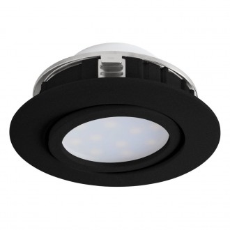 EGLO 900748 | Pineda Eglo ugradbena svjetiljka okrugli jačina svjetlosti se može podešavati, pomjerljivo Ø84mm 1x LED 500lm 3000K crno
