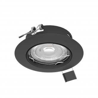 EGLO 900754 | Peneto Eglo ugradbena svjetiljka okrugli trodijelni set Ø78mm 3x GU10 750lm 3000K crno