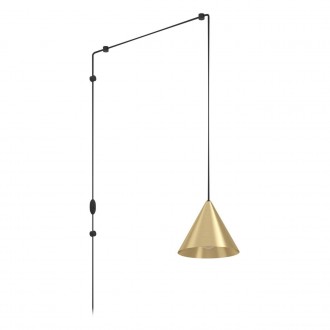 EGLO 900975 | Narices Eglo visilice svjetiljka sa prekidačem na kablu sa kablom i vilastim utikačem 1x E27 brušeno zlato, crno