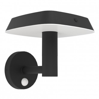 EGLO 901071 | Dreoli Eglo zidna svjetiljka sa senzorom, svjetlosni senzor - sumračni prekidač solarna baterija 1x LED 970lm 3000K IP44 crno, opal