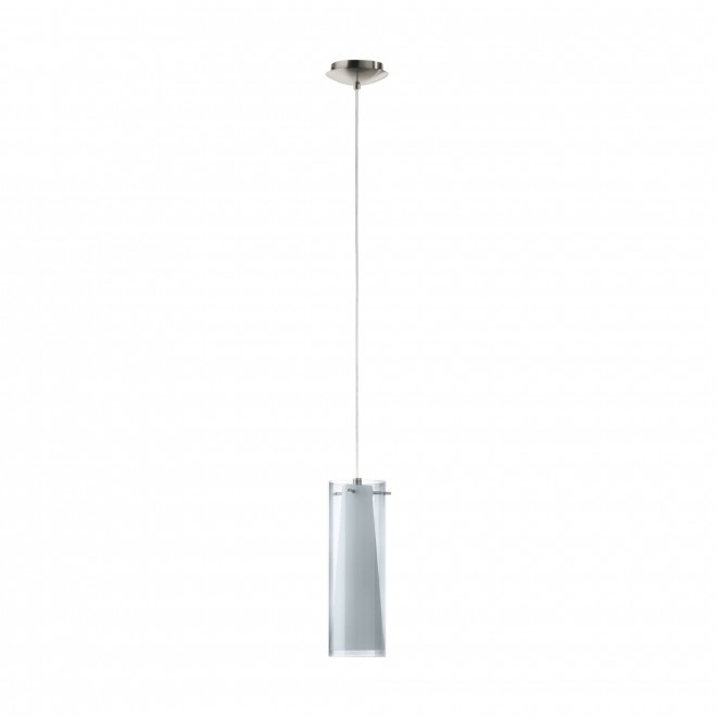 EGLO 90304 | Pinto-Nero Eglo visilice svjetiljka 1x E27 poniklano mat, dim, bijelo