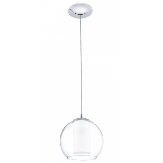 EGLO 92761 | Bolsano Eglo visilice svjetiljka 1x E27 krom, prozirno, bijelo