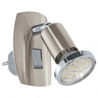 EGLO 92924 | Mini-4 Eglo utična svjetiljka svjetiljka s prekidačem elementi koji se mogu okretati 1x GU10 240lm 3000K poniklano mat, krom