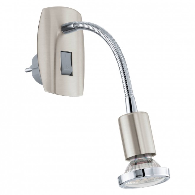 EGLO 92933 | Mini-4 Eglo utična svjetiljka svjetiljka s prekidačem fleksibilna 1x GU10 240lm 3000K poniklano mat, krom