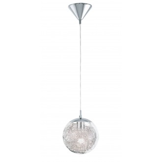 EGLO 93073 | Luberio Eglo visilice svjetiljka kuglasta 1x E27 krom, aluminij, prozirna