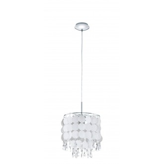 EGLO 93092 | Fedra Eglo visilice svjetiljka 1x E27 krom, prozirna, krem boja