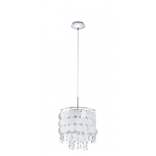 EGLO 93092 | Fedra Eglo visilice svjetiljka 1x E27 krom, prozirna, krem boja