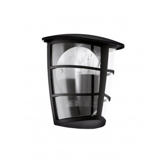 EGLO 93407 | Aloria Eglo zidna svjetiljka 1x E27 IP44 crno, prozirna