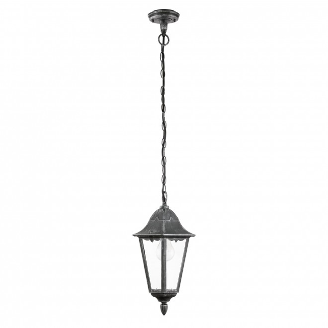 EGLO 93455 | Navedo Eglo visilice svjetiljka 1x E27 IP44 crno, antik srebrna, prozirna
