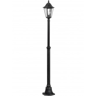 EGLO 93464 | Navedo Eglo podna svjetiljka 200cm 1x E27 IP44 crno, antik srebrna, prozirna