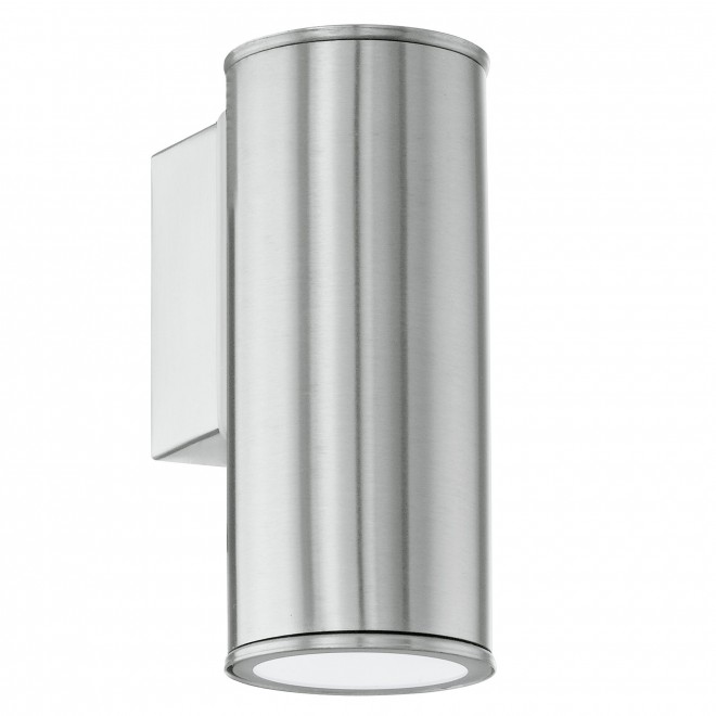 EGLO 94106 | RigaLED2 Eglo zidna svjetiljka cilindar 1x GU10 240lm 3000K IP44 plemeniti čelik, čelik sivo