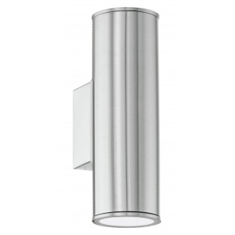 EGLO 94107 | RigaLED2 Eglo zidna svjetiljka cilindar 2x GU10 480lm 3000K IP44 plemeniti čelik, čelik sivo
