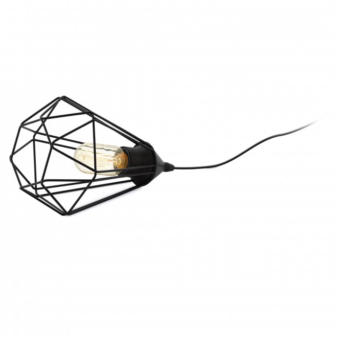 EGLO 94192 | Tarbes Eglo stolna svjetiljka 26,5cm sa prekidačem na kablu 1x E27 crno