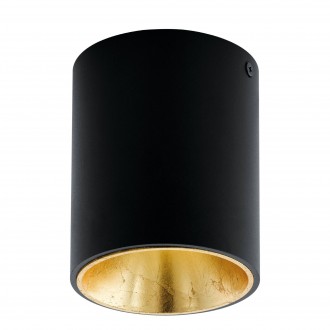 EGLO 94502 | Polasso Eglo stropne svjetiljke svjetiljka cilindar 1x LED 340lm 3000K crno, zlatno