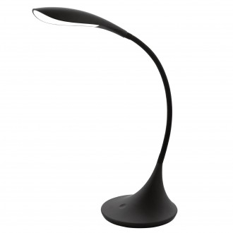 EGLO 94673 | Dambera Eglo stolna svjetiljka 37,5cm sa tiristorski dodirnim prekidačem fleksibilna, jačina svjetlosti se može podešavati 1x LED 520lm 3000K crno, opal
